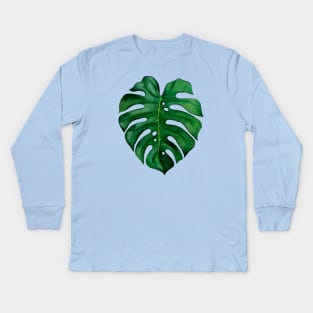 monstera leaf Kids Long Sleeve T-Shirt